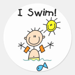 Junge I Swim Sticker