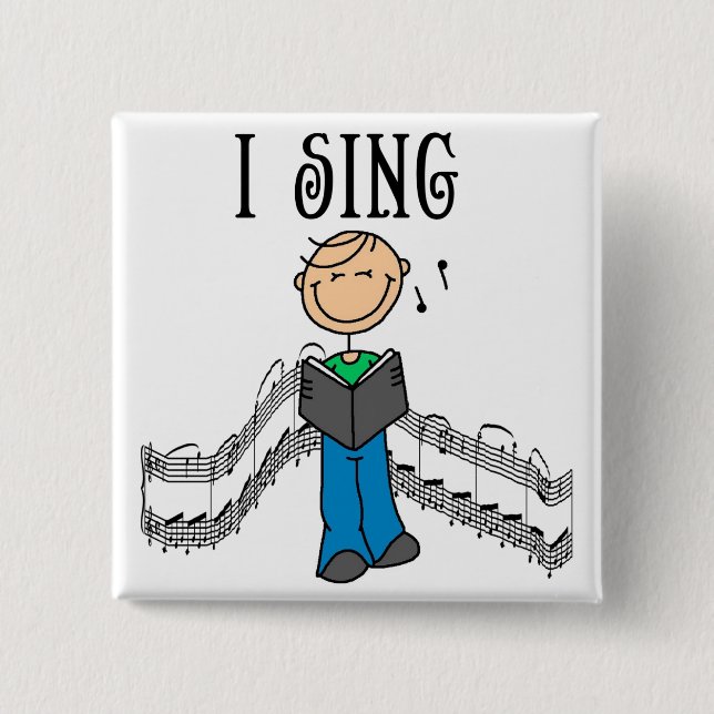 Junge, ich singe Knopf Button (Vorderseite)