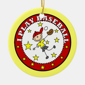 Junge ich spiele Baseball-T - Shirt und -Geschenke Keramikornament