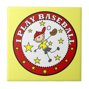 Junge, ich spiele Baseball-T-Shirts und Geschenke Fliese