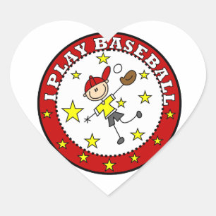 Junge, ich spiele Baseball-T-Shirts und Geschenke Herz-Aufkleber