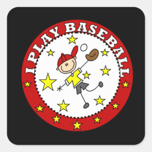 Junge, ich spiele Baseball-T-Shirts und Geschenke Quadratischer Aufkleber