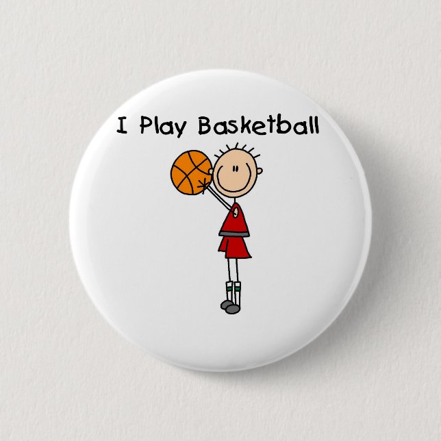 Junge, ich spiele Basketball Button (Vorderseite)