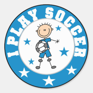 Junge ich spiele Fußball-Tshirts und Geschenke Runder Aufkleber