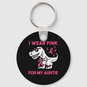 Junge ich trage Pink für meine Tante Brustkrebs Aw Schlüsselanhänger