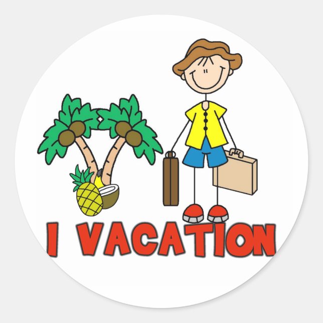 Junge ich Urlaub Aufkleber (Vorderseite)