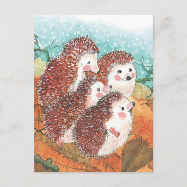 Junge Igel, die miteinander sprechen  Postkarte (Vorderseite)
