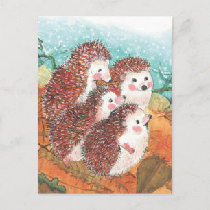 Junge Igel sprechen miteinander Postkarte
