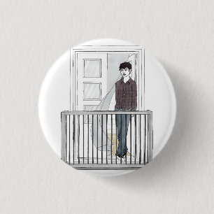 junge im Balkon Button