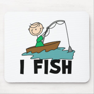 Junge im Boot Ich fische Mousepad