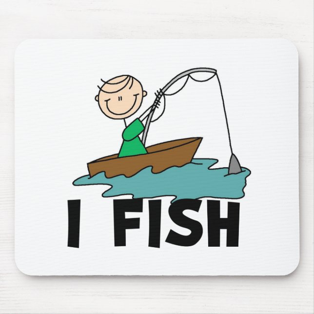 Junge im Boot Ich fische Mousepad (Vorne)