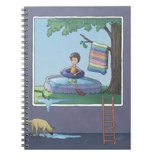 Junge im Kinderbecken-Notebook Notizblock