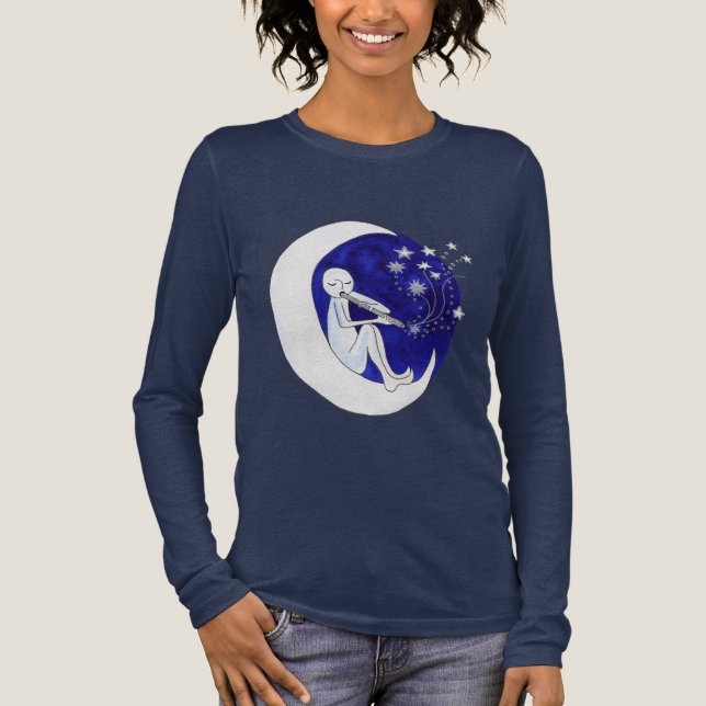 Junge im Mond Tri-Blend Shirt (Vorderseite)