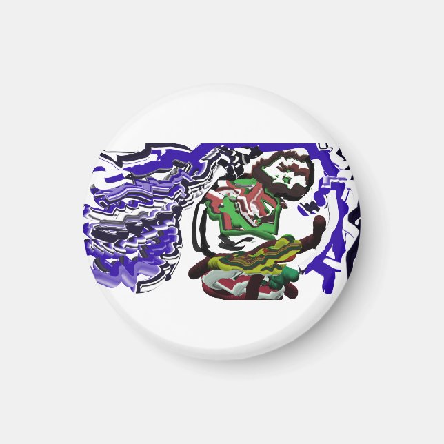 Junge im Winter Spaß Magnet (Vorne)