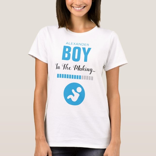 Junge in der Making and Progress Bar Sky Blue Funn T-Shirt (Vorderseite)