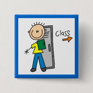 Junge in der Schule Button