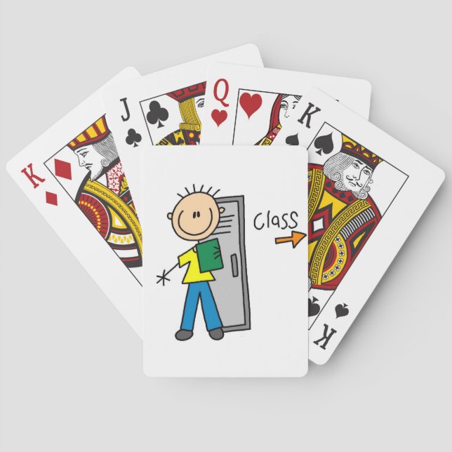 Junge in der Schule Spielkarten (Rückseite)