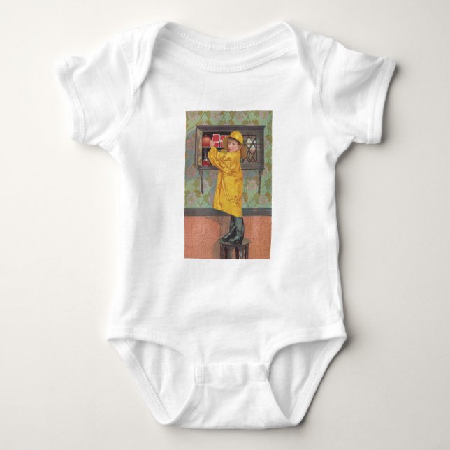 Junge in Raincoat Baby Strampler (Vorderseite)