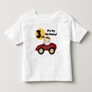 Junge in Red Car 3. Geburtstag T - Shirt und Gesch
