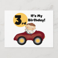 Junge in Red Car 3. Geburtstag T - Shirt und Gesch