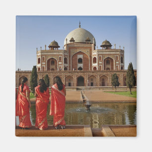 Junge indische Frauen und Humayun's Grab, Delhi, Magnet