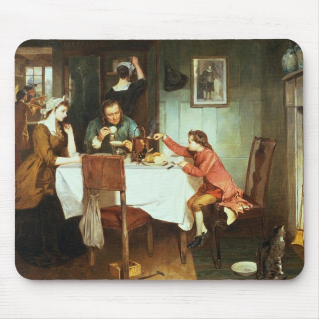 Junge James Watt, der mit Dampf spielt Mousepad (Vorne)