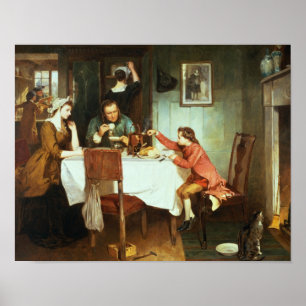 Junge James Watt, der mit Dampf spielt Poster