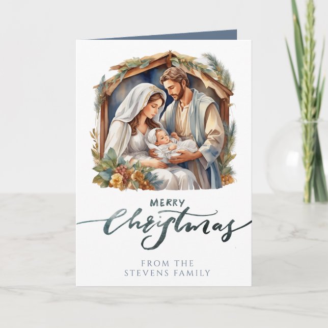 Junge Jesus in der Krippe des Mangers Geflochtenes Karte (Vorderseite)