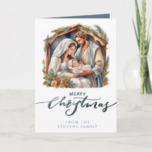 Junge Jesus in der Krippe des Mangers Geflochtenes Karte