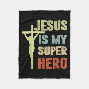 Junge Jesus ist mein Superheld Christlicher Gott S Fleecedecke