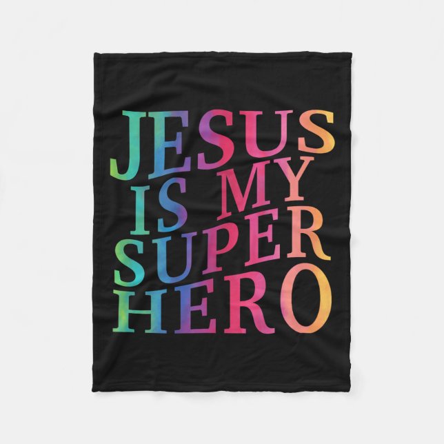 Junge Jesus ist mein Superheld Christlicher Gott S Fleecedecke (Vorderseite)