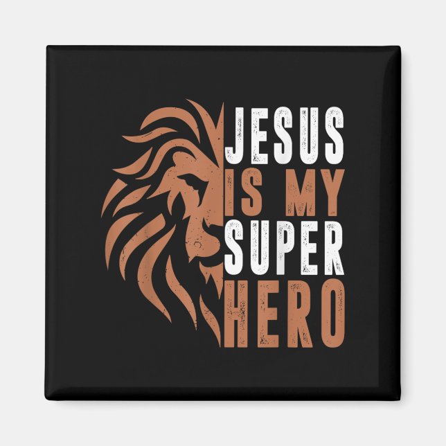 Junge Jesus ist mein Superheld Christlicher Gott S Magnet (Vorne)