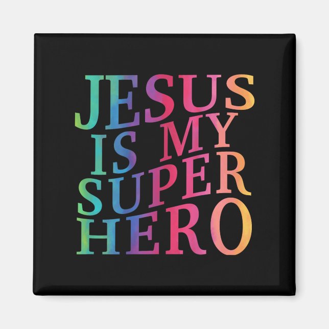 Junge Jesus ist mein Superheld Christlicher Gott S Magnet (Vorne)