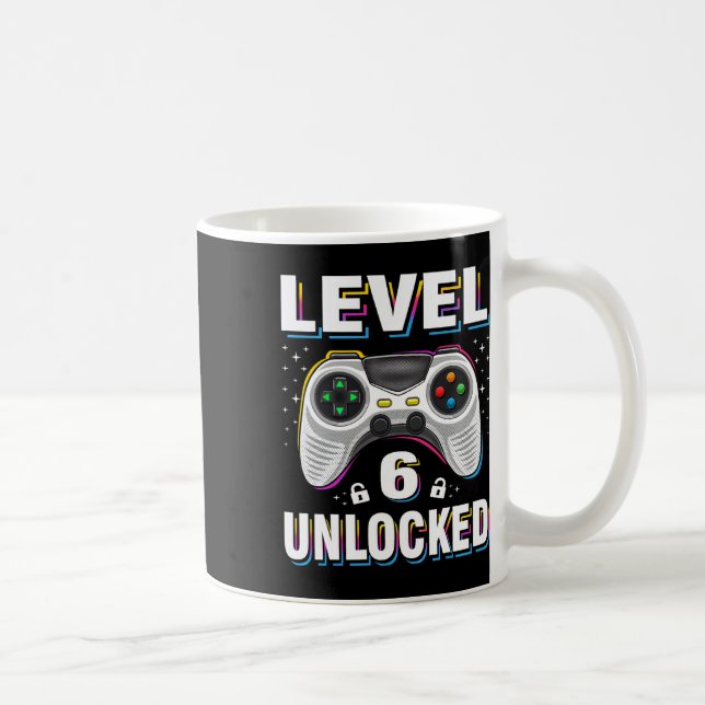 Junge Junge Junge Stufe 6 Entsperrter Video-Gamer  Kaffeetasse (Rechts)