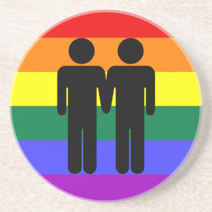 Junge + Jungen-Regenbogen-Untersetzer Sandstein Untersetzer