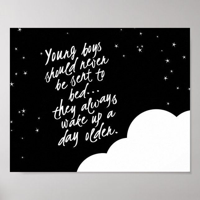 Junge Jungen sollten niemals.. Peter Pan Wall Deco Poster (Vorne)