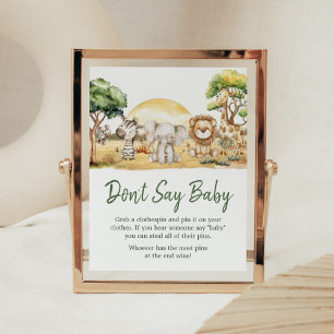 Junge Jungle Safari Tiere sagen nicht Baby Poster