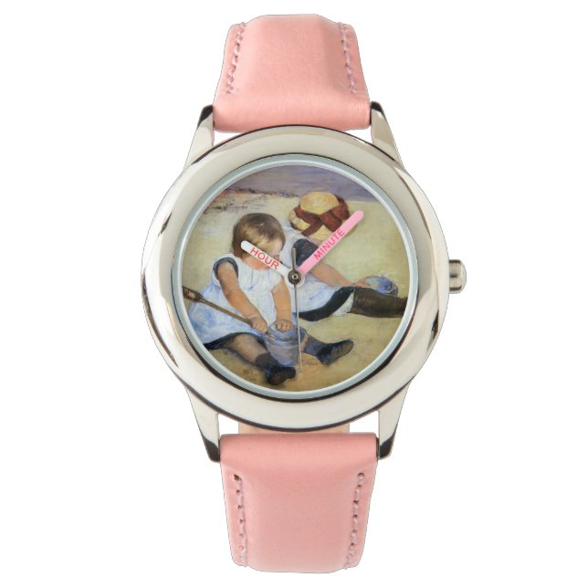 Junge Kinder, die am Strand spielen (Mary Cassatt) Armbanduhr (Vorderseite)
