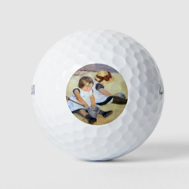 Junge Kinder, die am Strand spielen (Mary Cassatt) Golfball (Vorderseite)