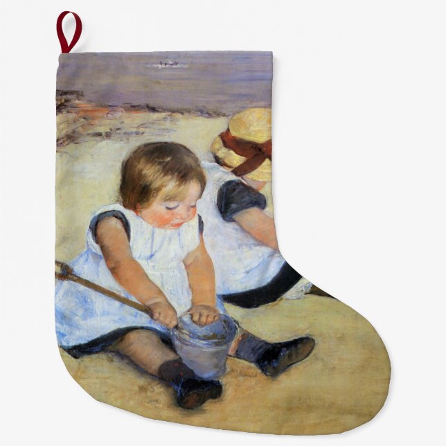 Junge Kinder, die am Strand spielen (Mary Cassatt) Großer Weihnachtsstrumpf (Vorderseite)