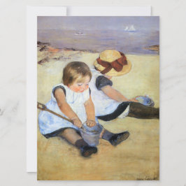 Junge Kinder, die am Strand spielen (Mary Cassatt) Karte