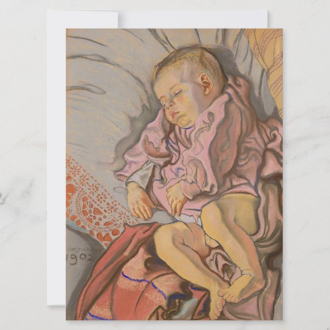 Junge Kinder schlafen auf einem Kissen Karte (Vorderseite)