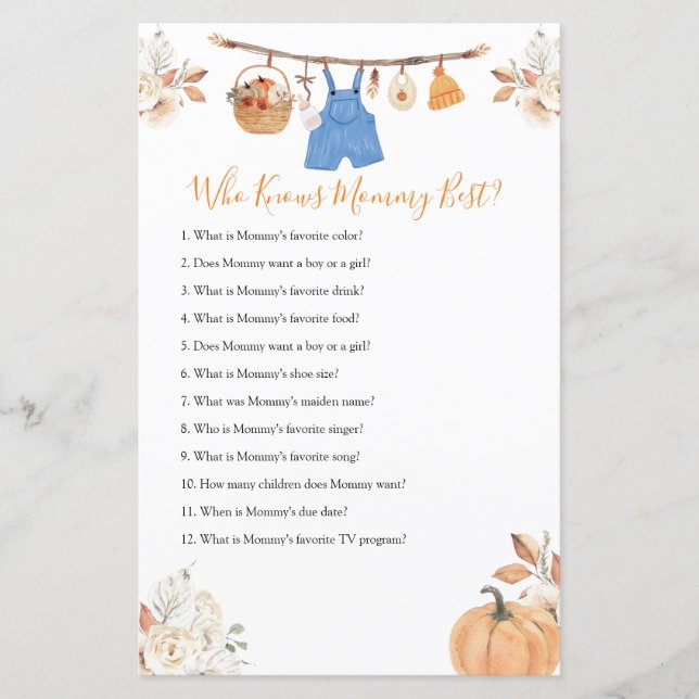 Junge Kleidung Pumpkin Herbst, die Mommy Best kenn (Vorderseite)