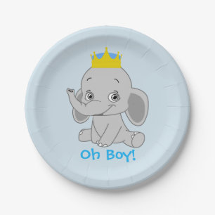 Junge kleine Elefant-Babyparty Pappteller
