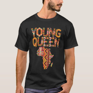 Junge Königin Afrika Karte Kente Muster Schwarze G T-Shirt