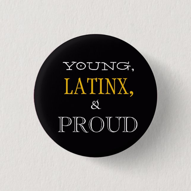 Junge, Latinx u. stolzes Button (Vorderseite)