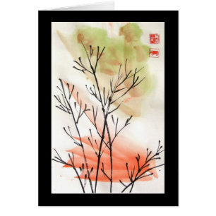 Junge leere Bambuskarte