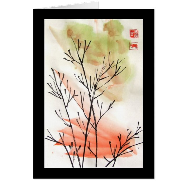 Junge leere Bambuskarte (Vorne)