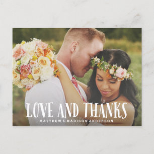 Junge Liebe   Hochzeit Danke Postcard Postkarte