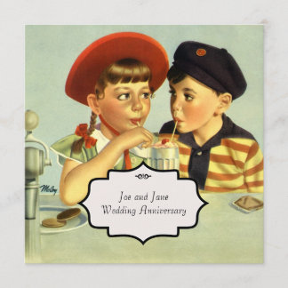 Junge Liebhaber Vintage Illustration Einladung